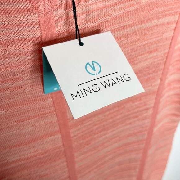 Ming Wang Womens Pue Sheath Dress Small Peach Melange Knit Keyhole Classic - Picture 6 of 12